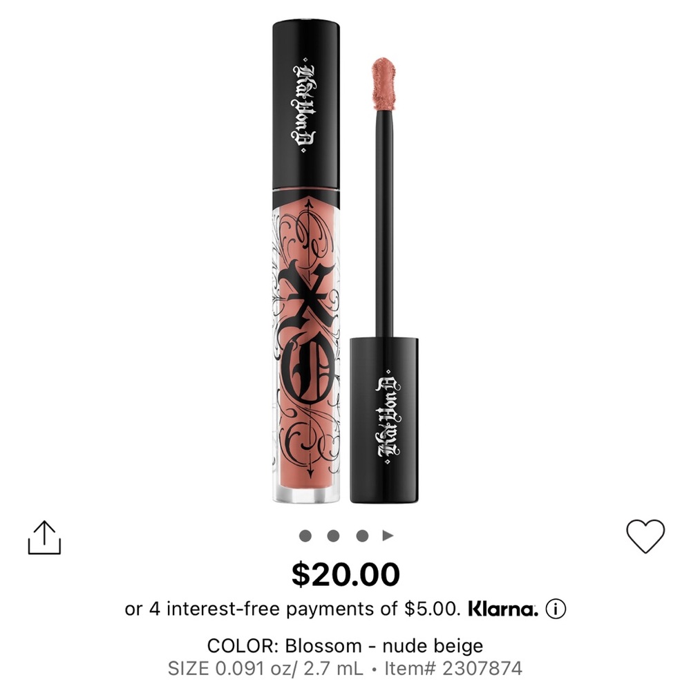KVD Beauty XO Vinyl Lip Cream in the shade Blossom